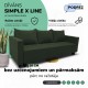 Simple X Line classic sofa bed with storage compartment Turquoise green