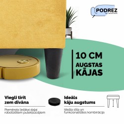 Klasisks dīvāns-gulta ar veļas kasti Simple X Line Dzeltena