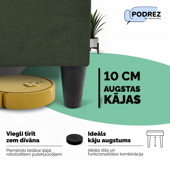 Simple X Line classic sofa bed with storage compartment Turquoise green