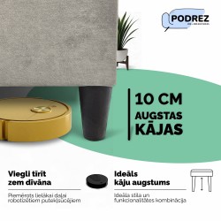 Klasisks dīvāns-gulta ar veļas kasti Simple X Line Gaiši pelēka