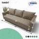 Simple X Line classic sofa bed with storage compartment Beige
