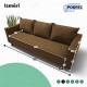 Simple X Line classic sofa bed with storage compartment Brown