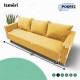 Simple X Line classic sofa bed with storage compartment Yellow