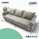 Simple X Line classic sofa bed with storage compartment Light gray