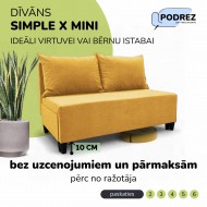 Simple X Mini double sofa bed Yellow