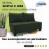 Simple X Mini double sofa bed Turquoise green