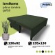 Simple X Mini double sofa bed Turquoise green