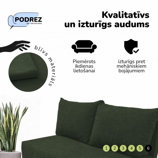 Simple X Mini double sofa bed Turquoise green