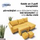 Simple X St Combo corner sofa bed with table and poufs Yellow