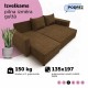 Simple X St Combo corner sofa bed with table and poufs Brown
