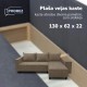 Simple X St Combo corner sofa bed with table and poufs Beige