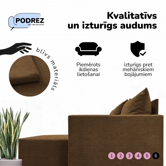 Simple X St Combo corner sofa bed with table and poufs Brown