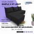 Simple X St Light corner sofa bed Graphite