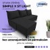 Simple X St Light corner sofa bed Graphite