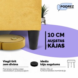 Stūra izvelkamais dīvāns Simple X St Light Dzeltena