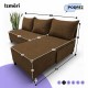 Simple X St Light corner sofa bed Brown