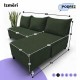 Simple X St Light corner sofa bed Turquoise green