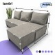 Simple X St Light corner sofa bed Light gray