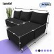 Simple X St Light corner sofa bed Graphite