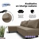 Simple X St Light corner sofa bed Beige