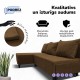 Simple X St Light corner sofa bed Brown