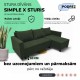 Simple X Sturis corner sofa bed with storage box Turquoise green