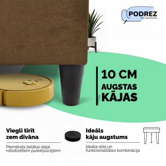 Simple X Sturis corner sofa bed with storage box Brown