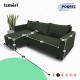 Simple X Sturis corner sofa bed with storage box Turquoise green
