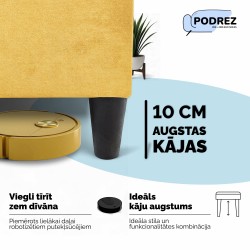 Liels stūra dīvāns bez roku balstiem Simple XL St Light Dzeltena