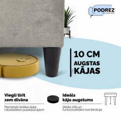 Klasisks liels stūra dīvāns Simple XL Sturis Gaiši pelēka