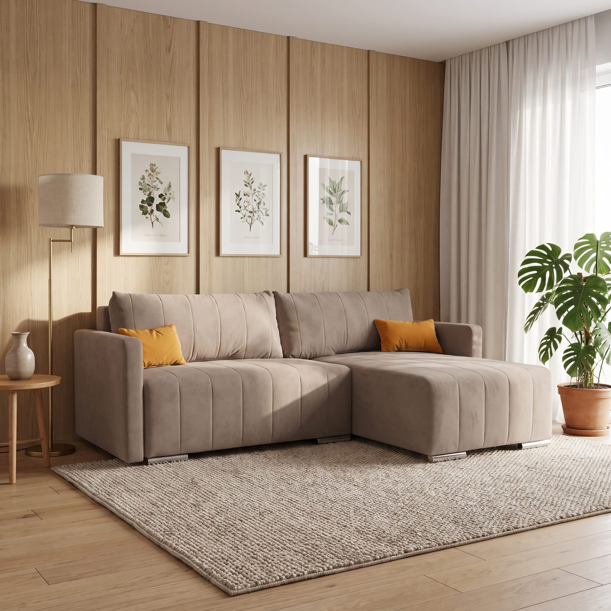Corner sofa Deka S Lux Cream — photo 1