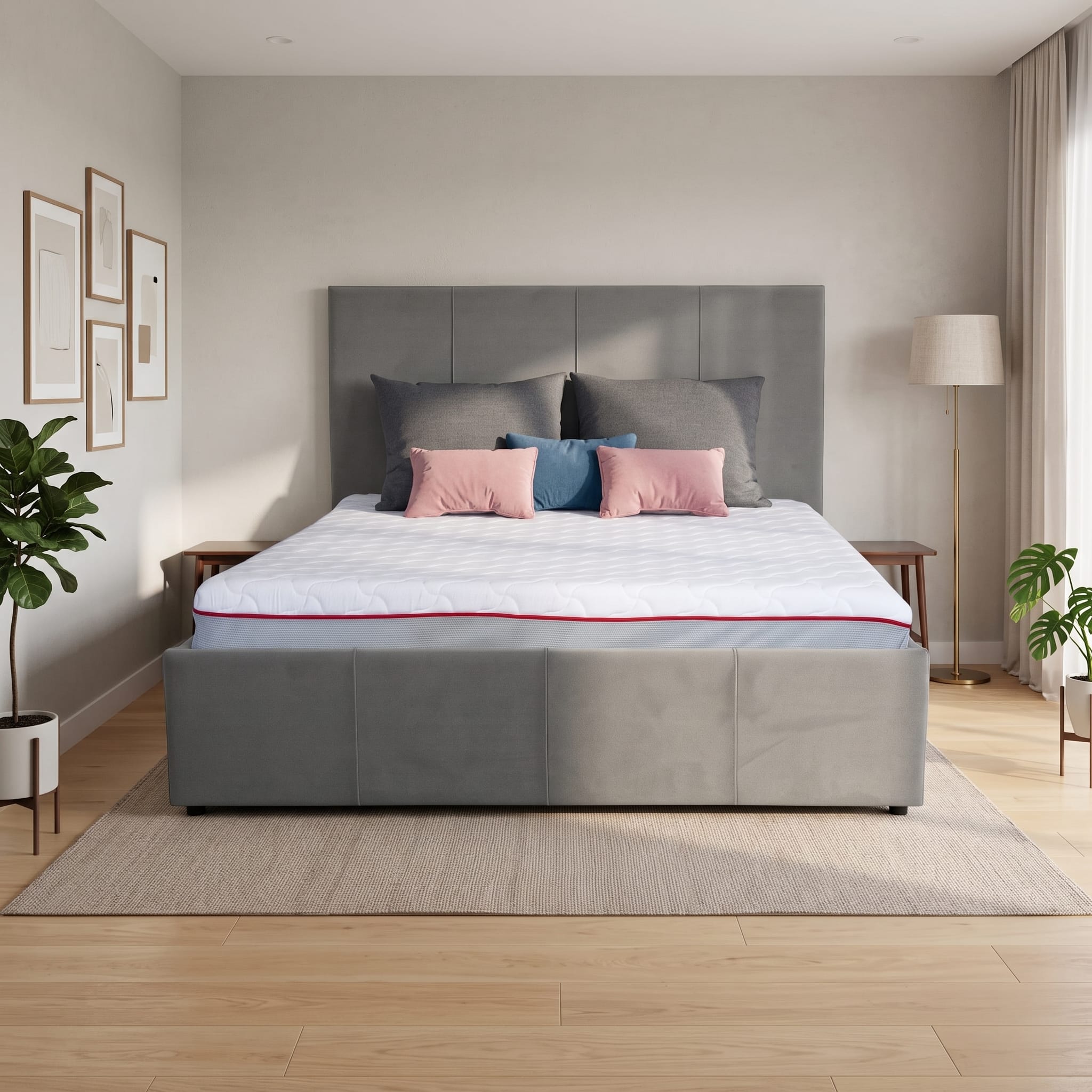Bed with Storage Stef Light gray 200 - 1