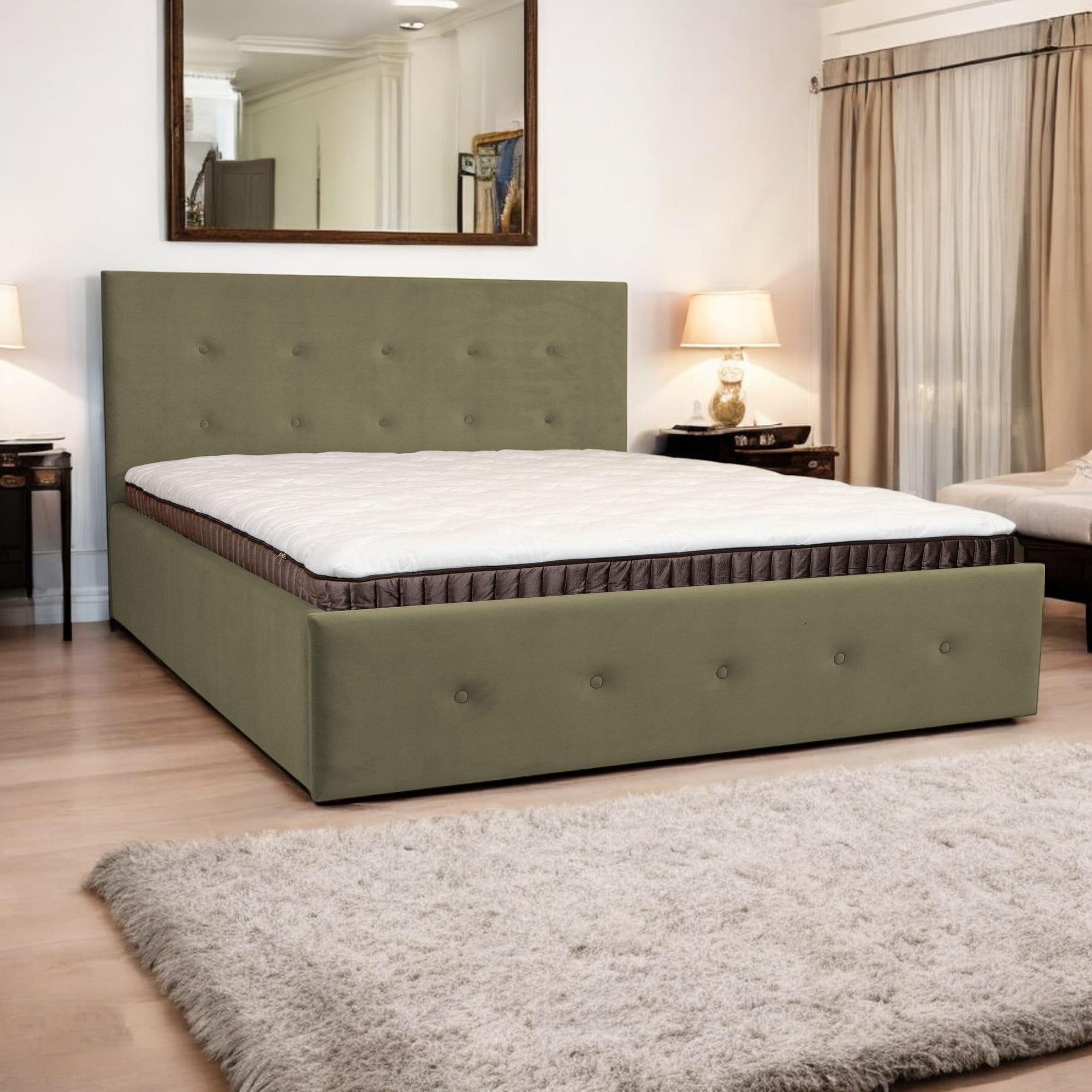 Bed with Storage Poga Olive 160