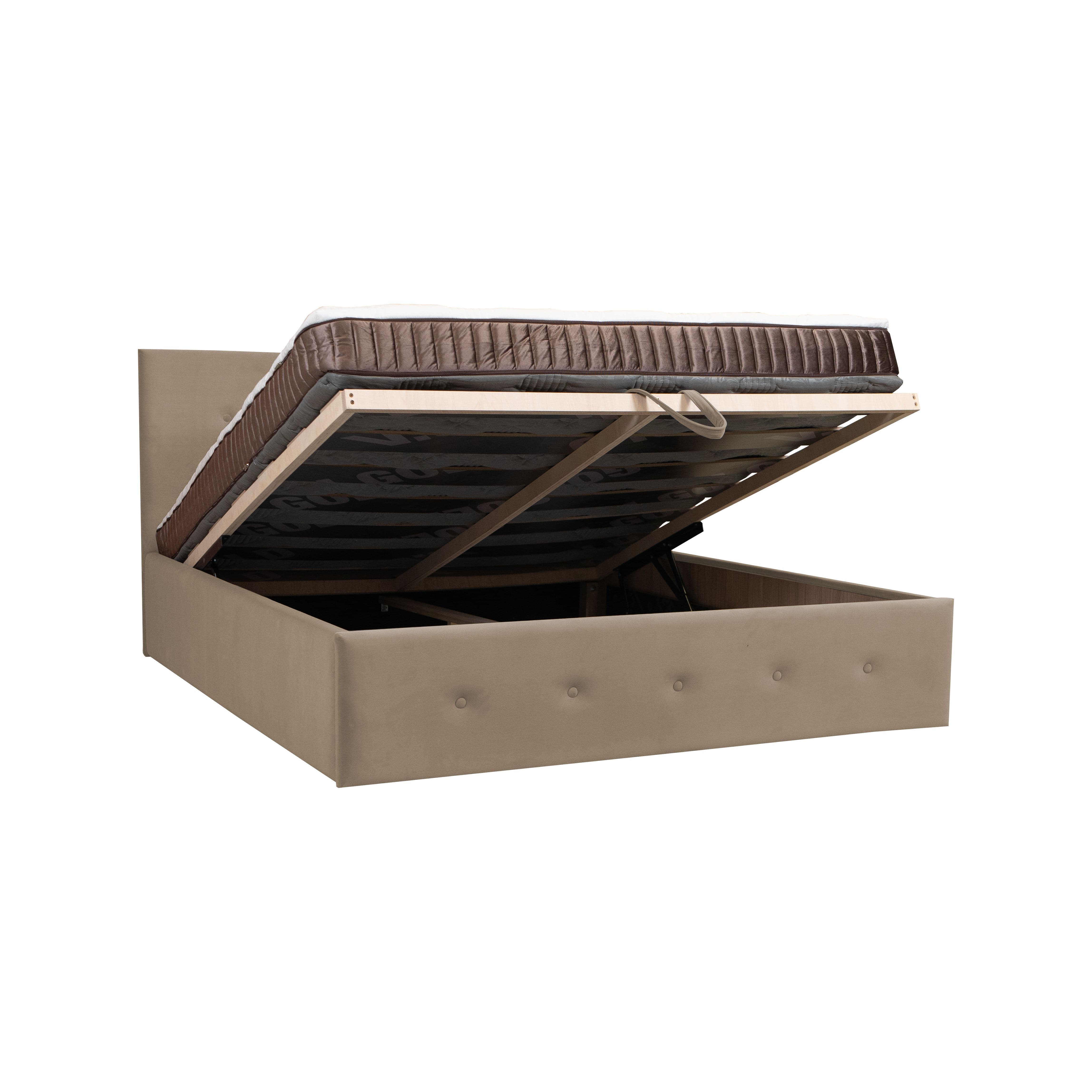 Bed with Storage Poga Cream 90 - 4