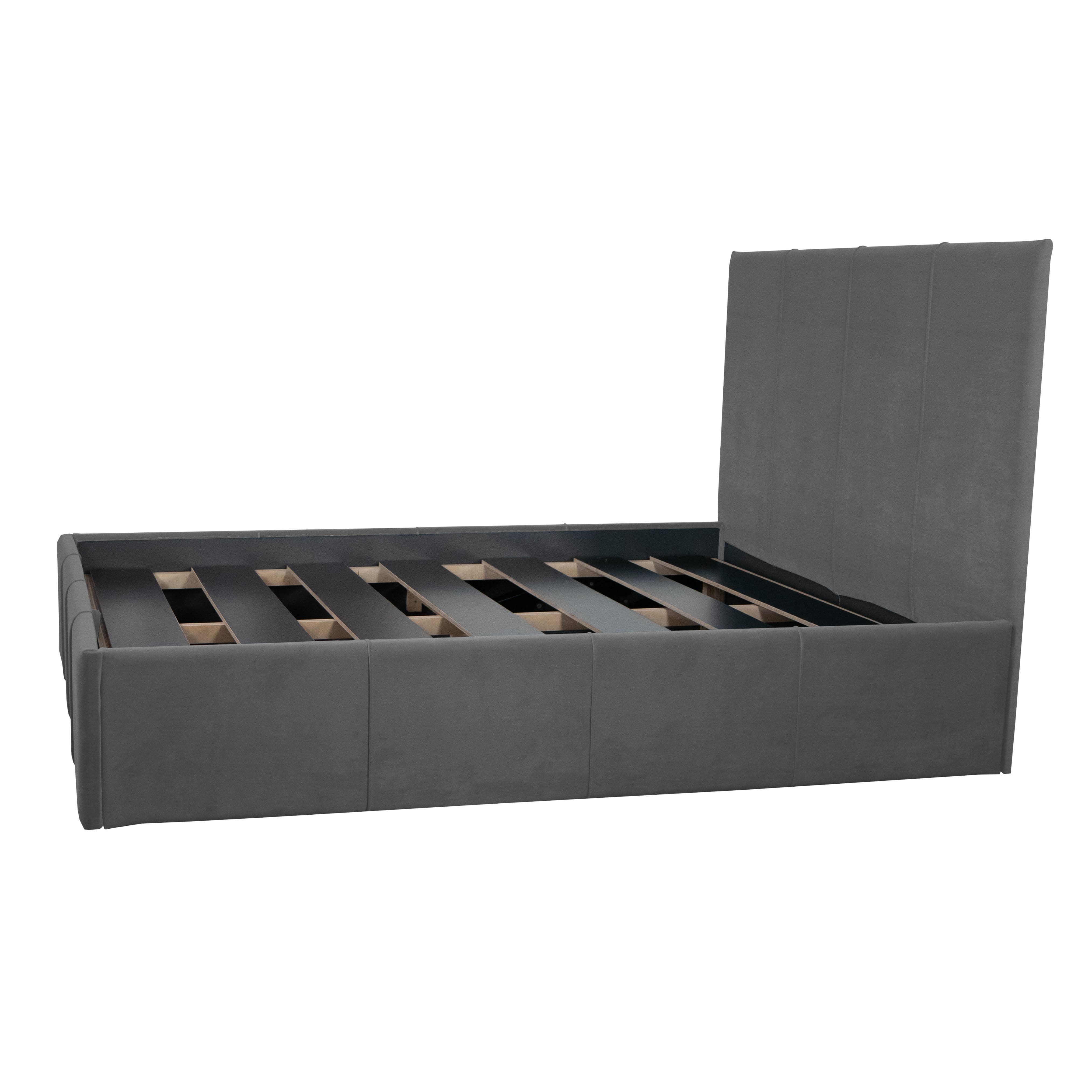 Bed with Storage Stef Light gray 120 — photo 6