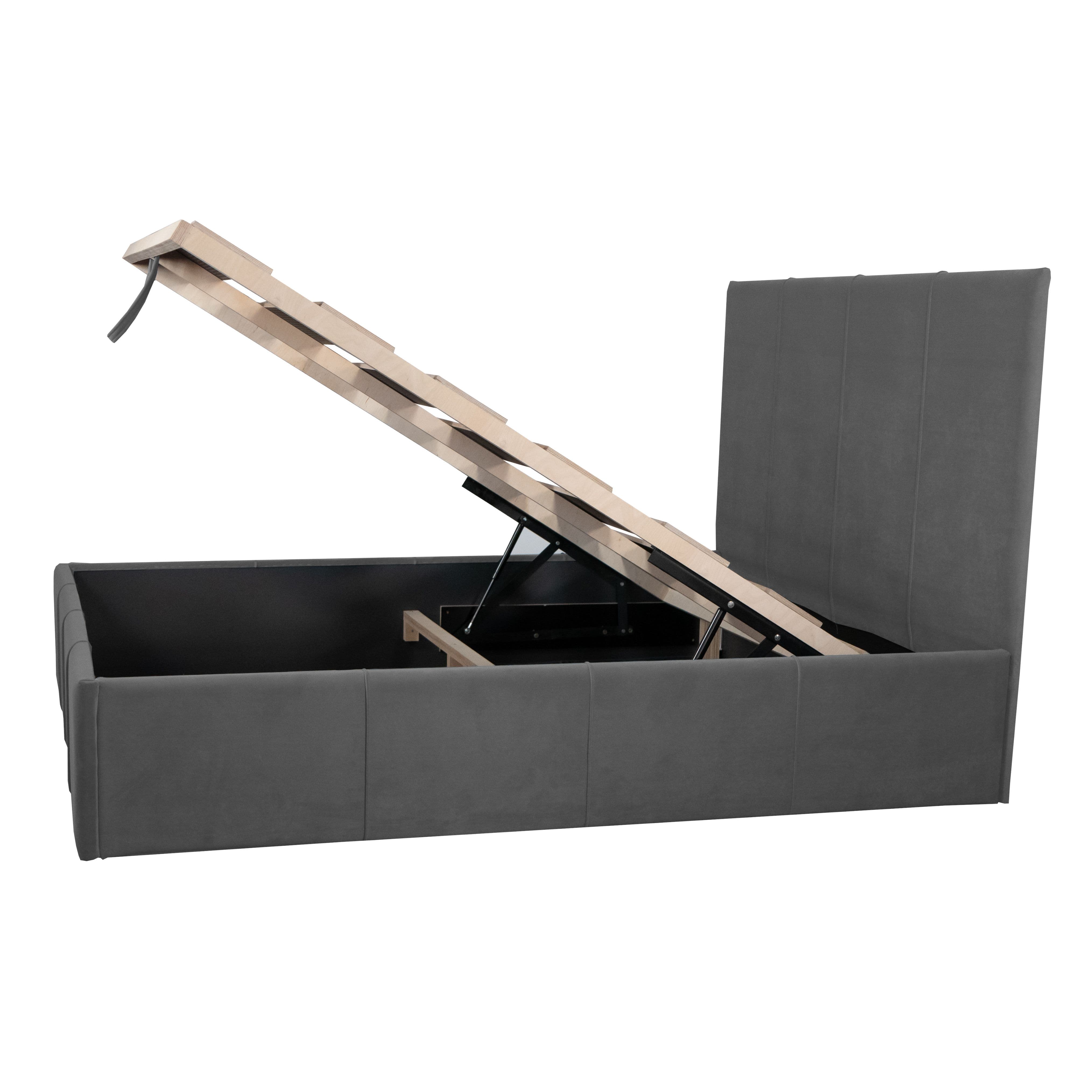 Bed with Storage Stef Light gray 200 - 4