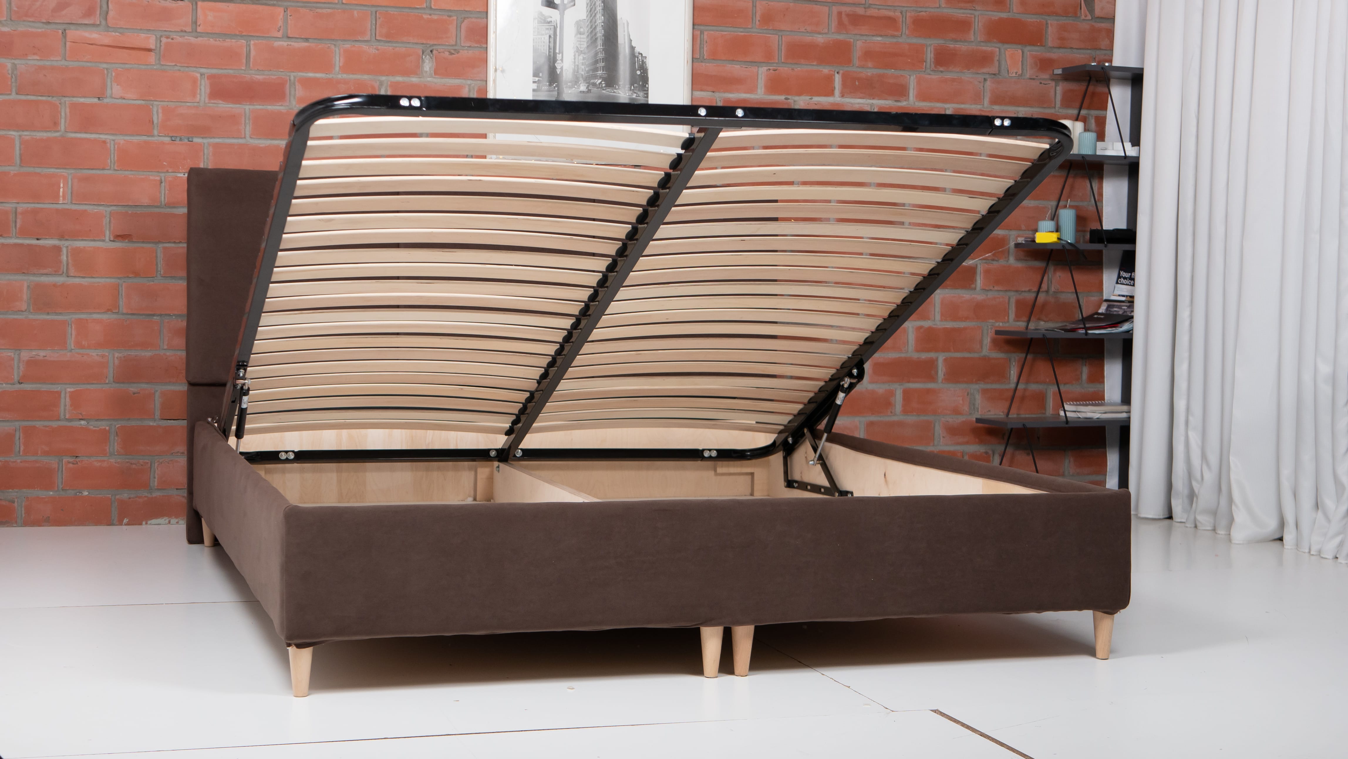Bed with Storage Libe Classic Brown 140 — photo 10