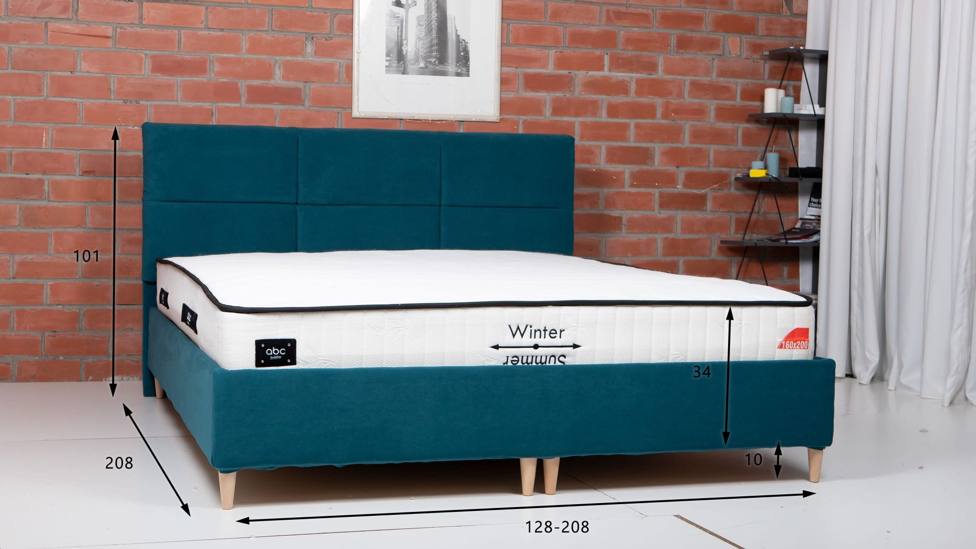 Bed with Storage Lizi Classic Light gray 180 — photo 4