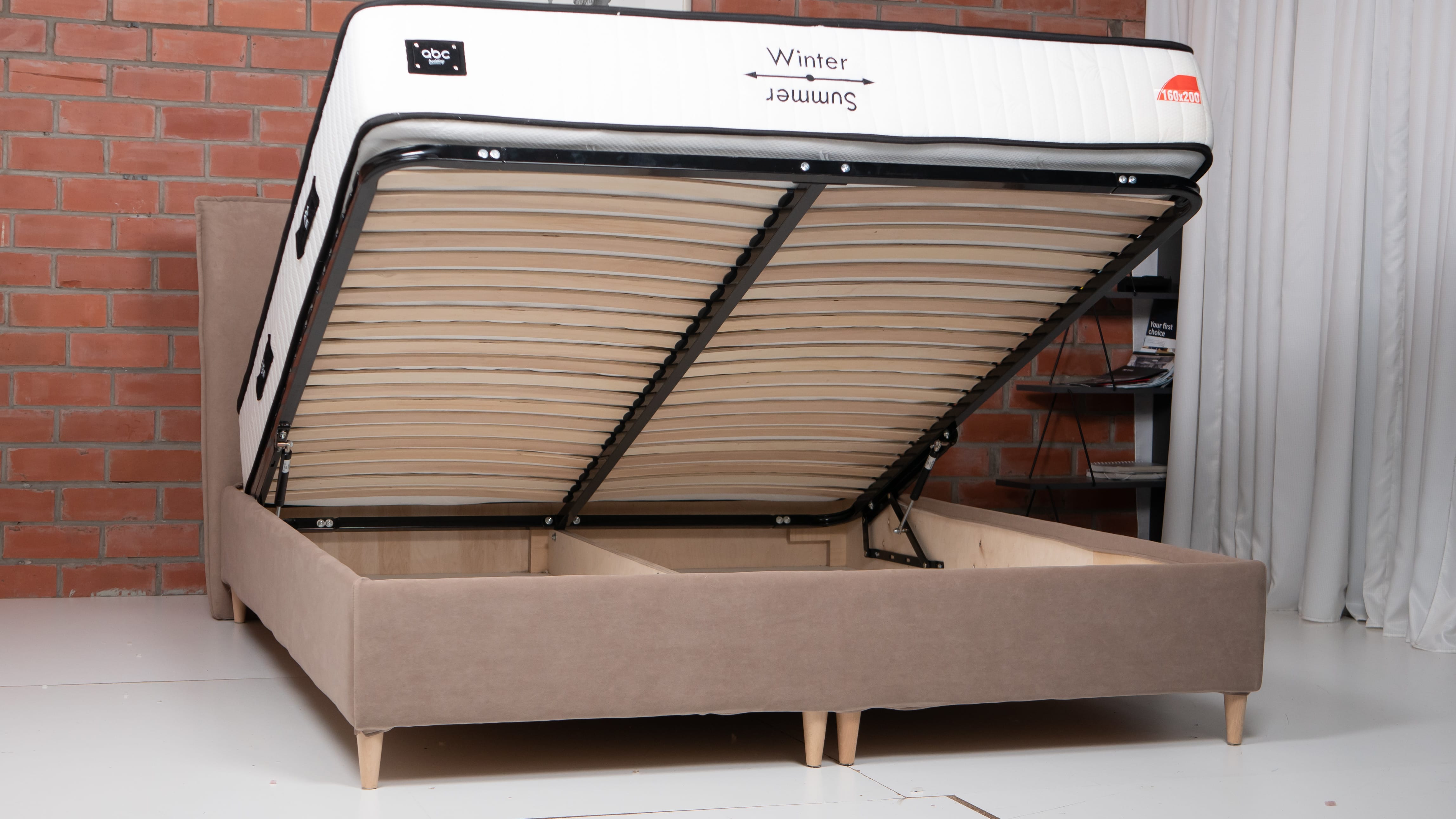 Bed with Storage Mika Classic Light gray 140 — photo 5