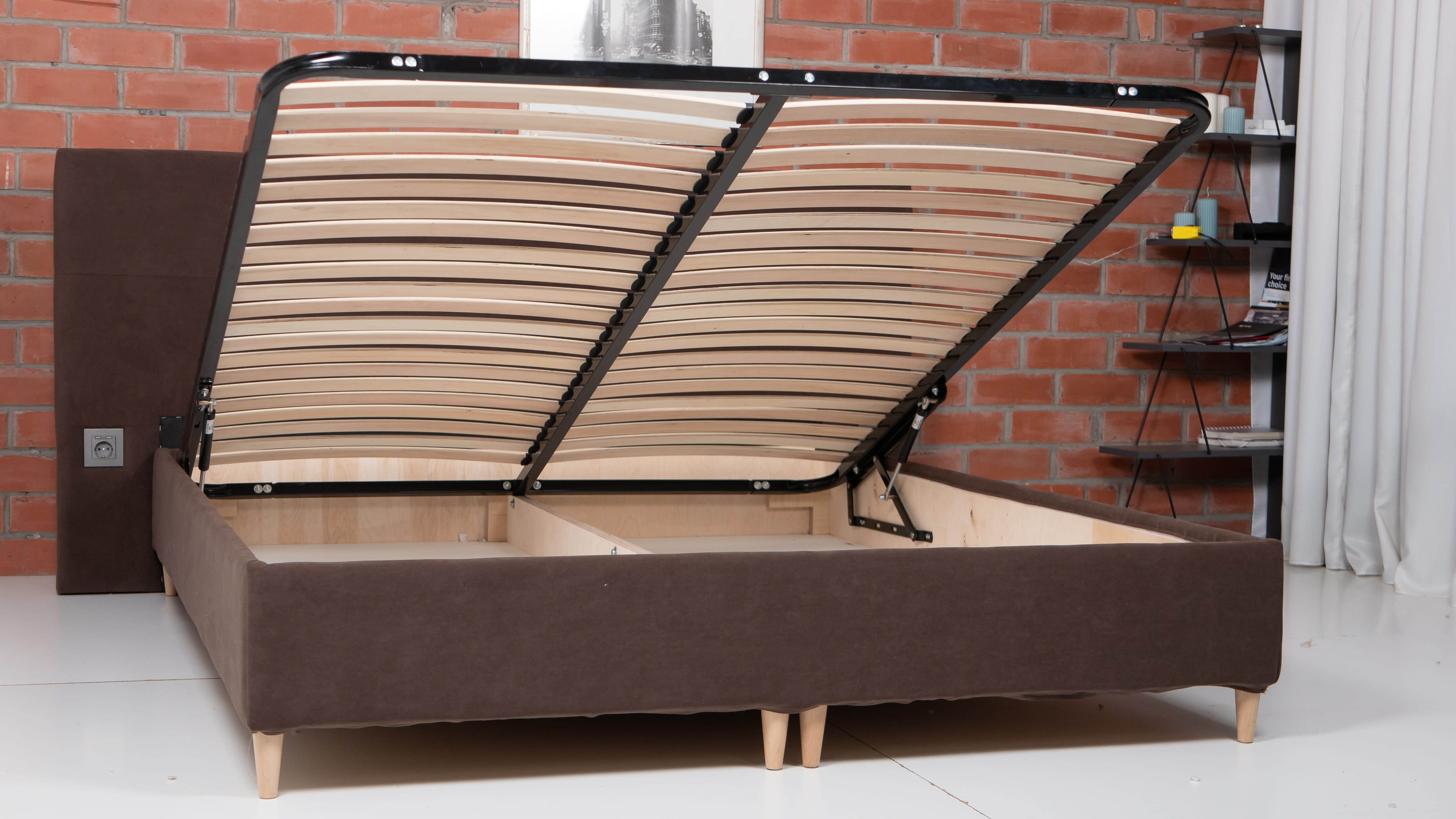 Bed with Storage Sandra Classic Brown 140 — photo 11