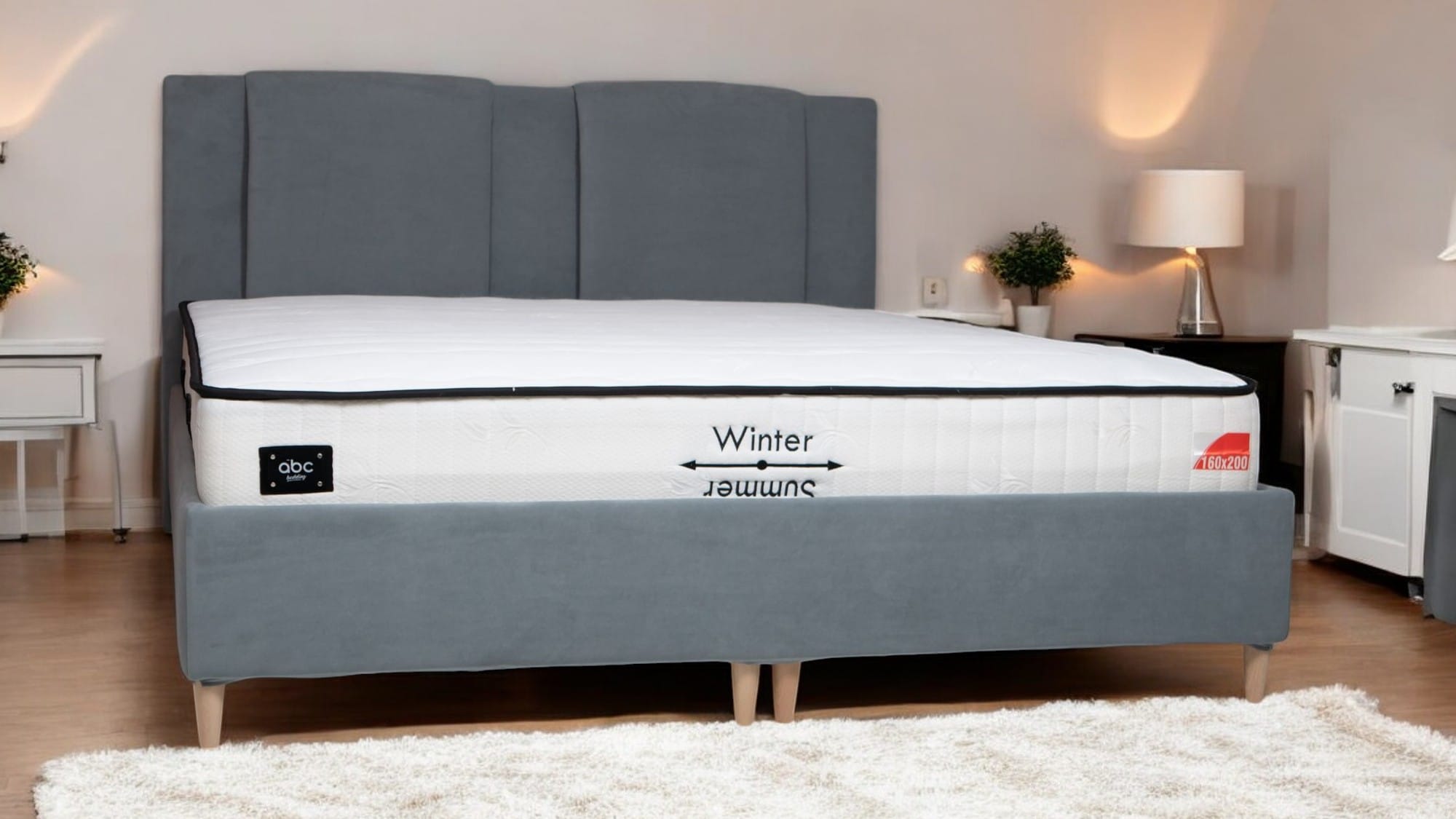 Bed with Storage Toma Classic Cream 180