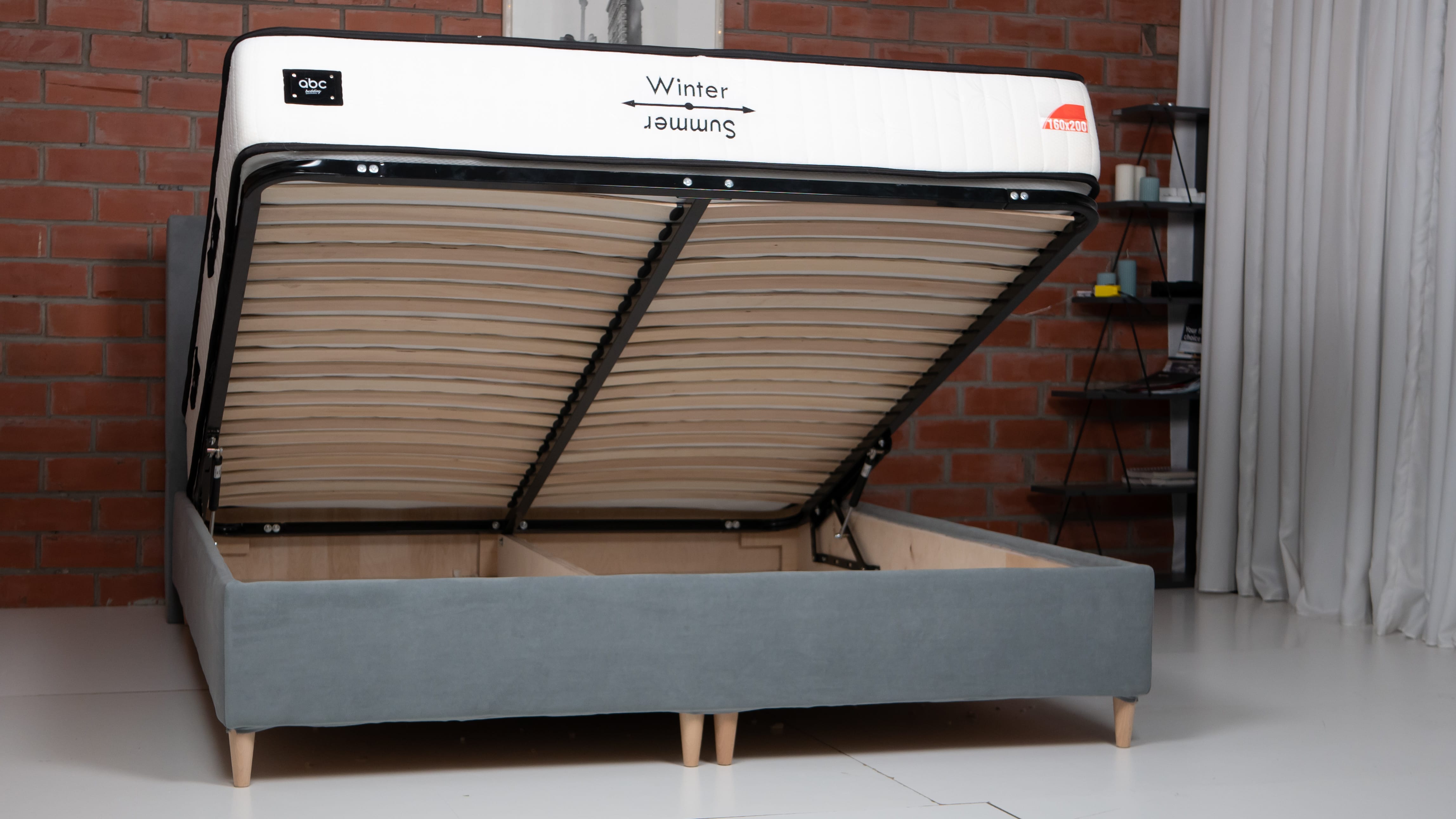Bed with Storage Toma Classic Light gray 180 — photo 5