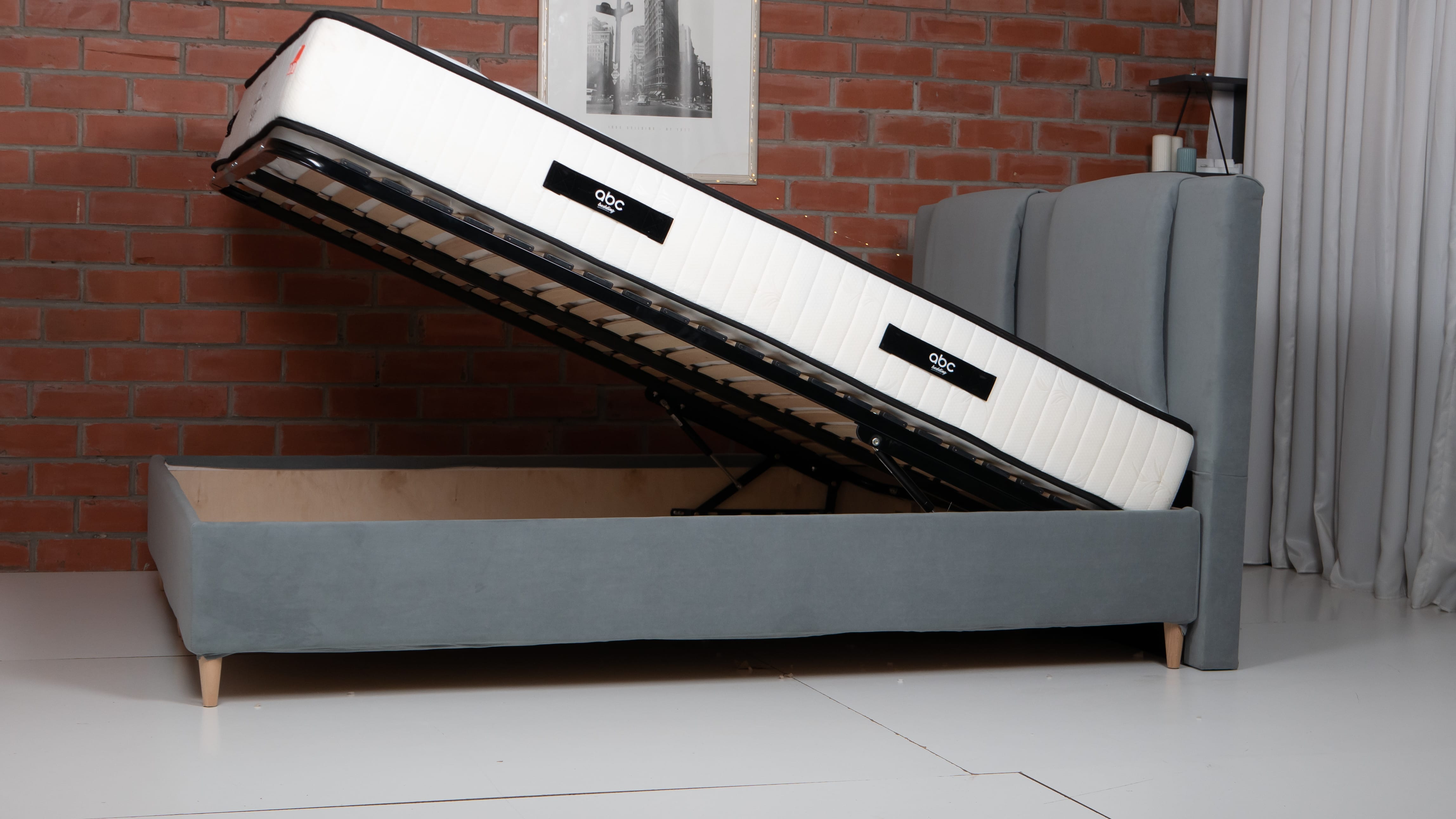 Bed with Storage Toma Classic Light gray 180 — photo 9