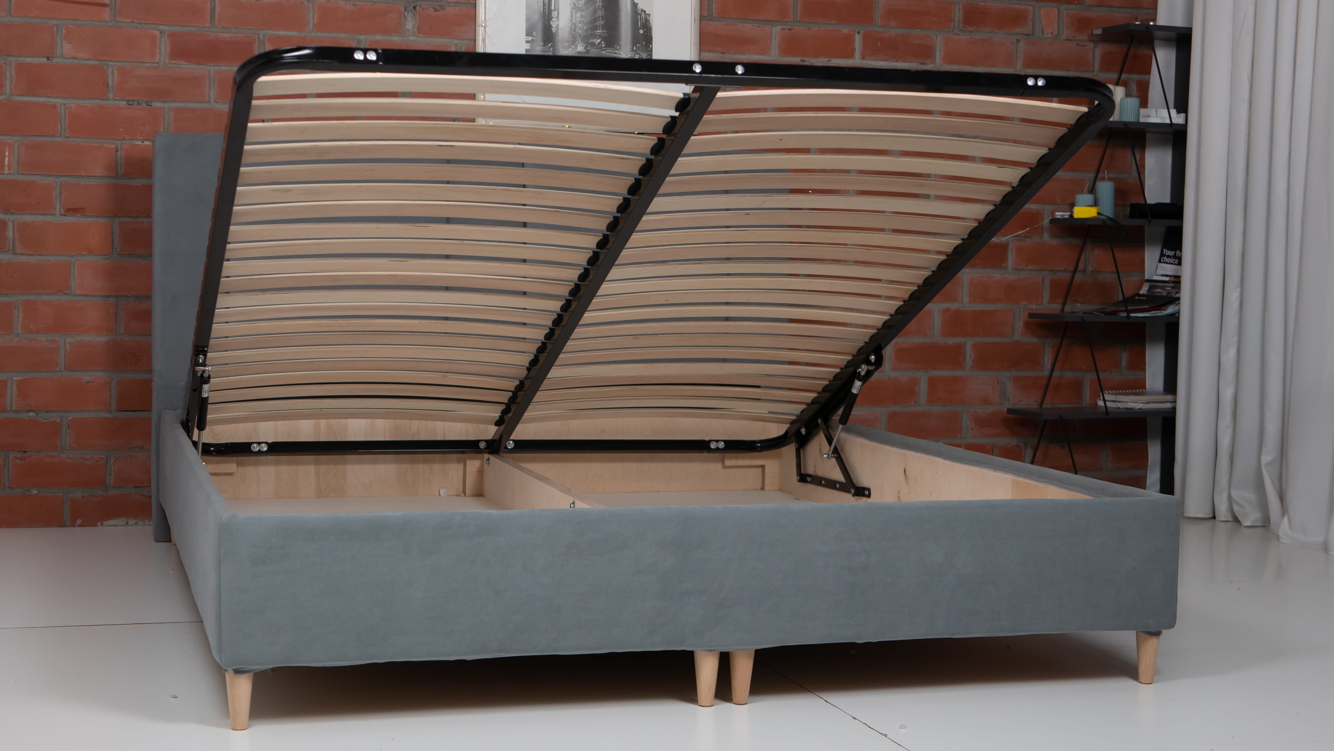 Bed with Storage Toma Classic Light gray 180 — photo 11