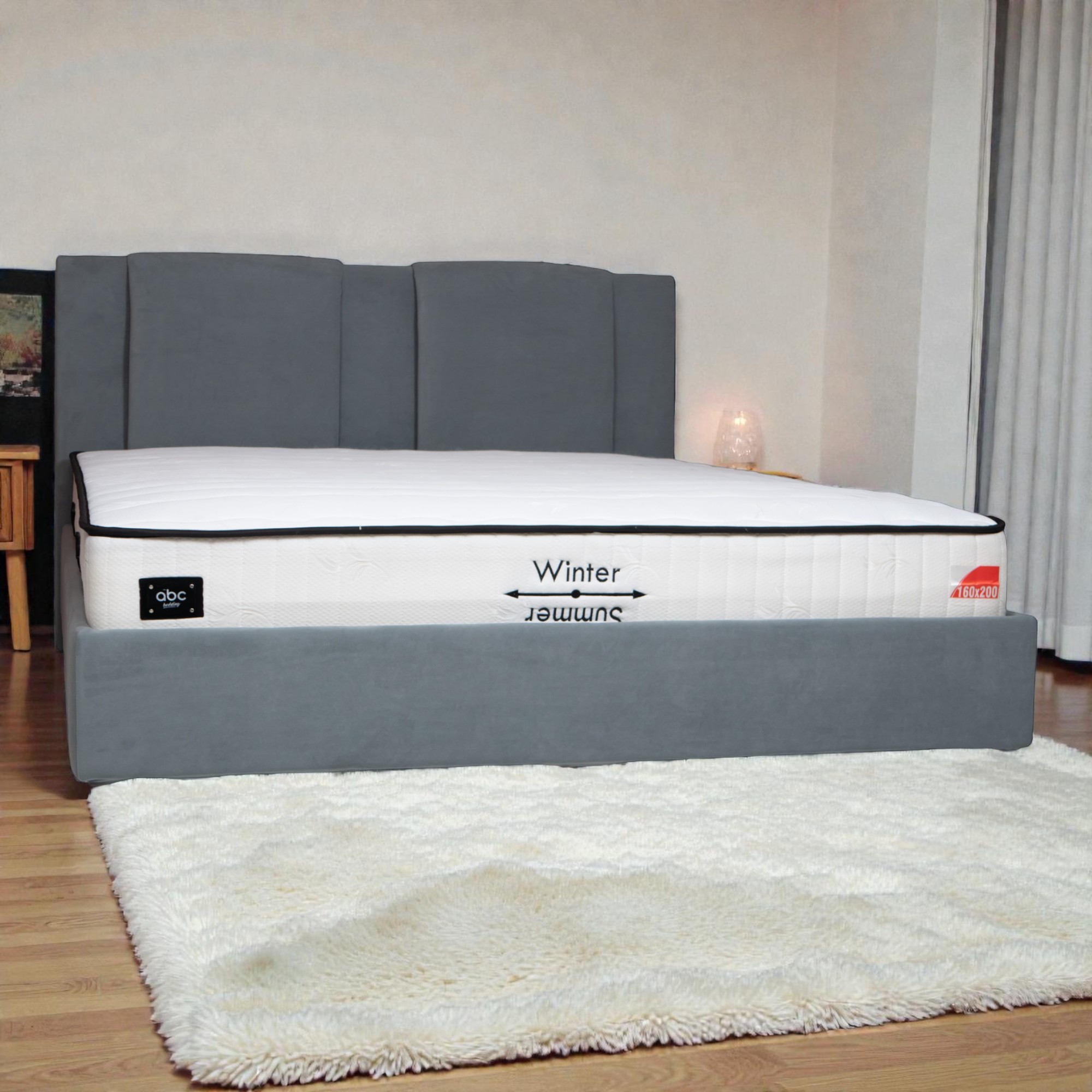 Bed with Storage Toma Light gray 140 — photo 1