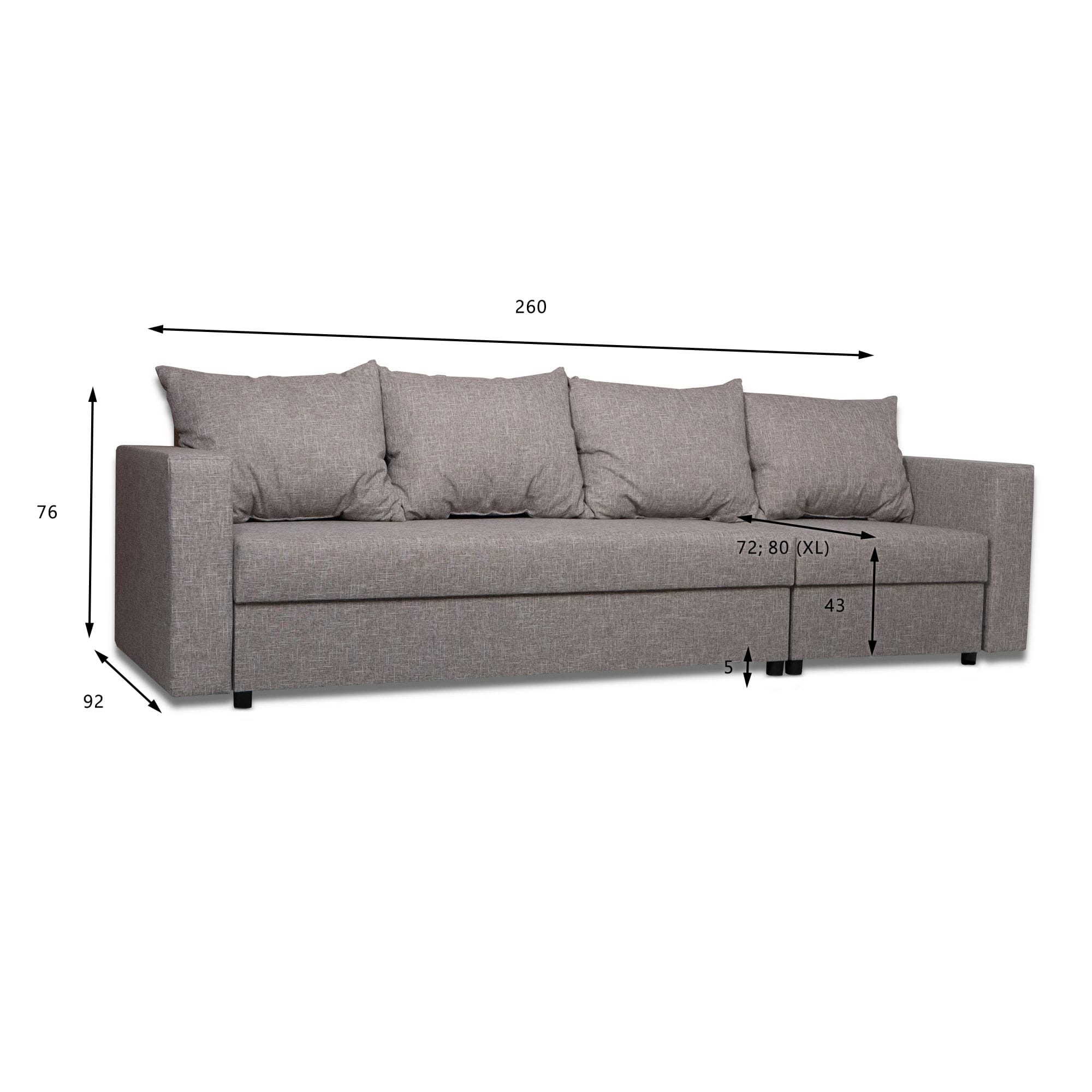 Stūra dīvāns Lona Kombinēts gaišs+tumši bēšs Standart (145cm) - 3