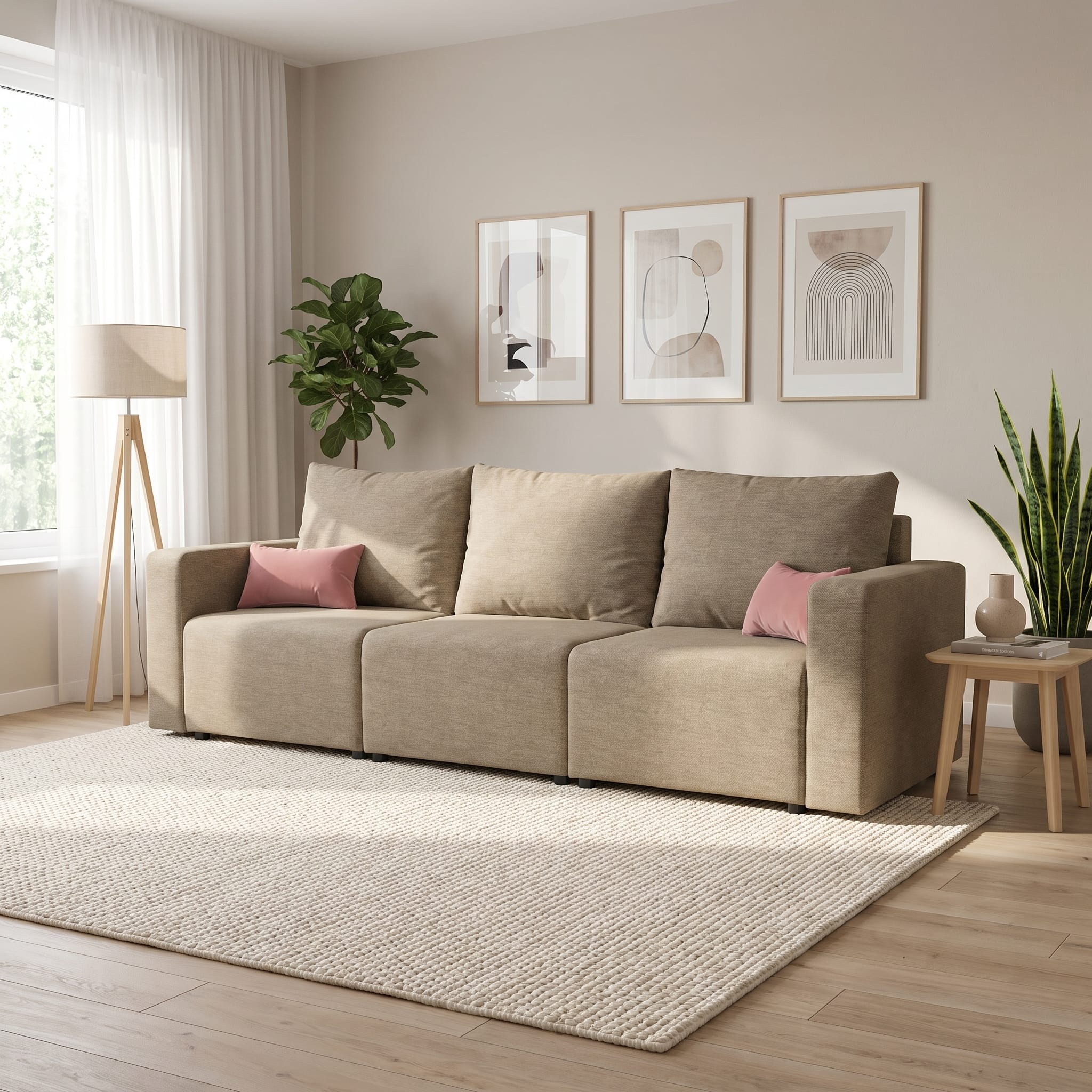 Moduļu dīvāns Modul 2400 Bēšs-pelēks Standart (145cm) - 1