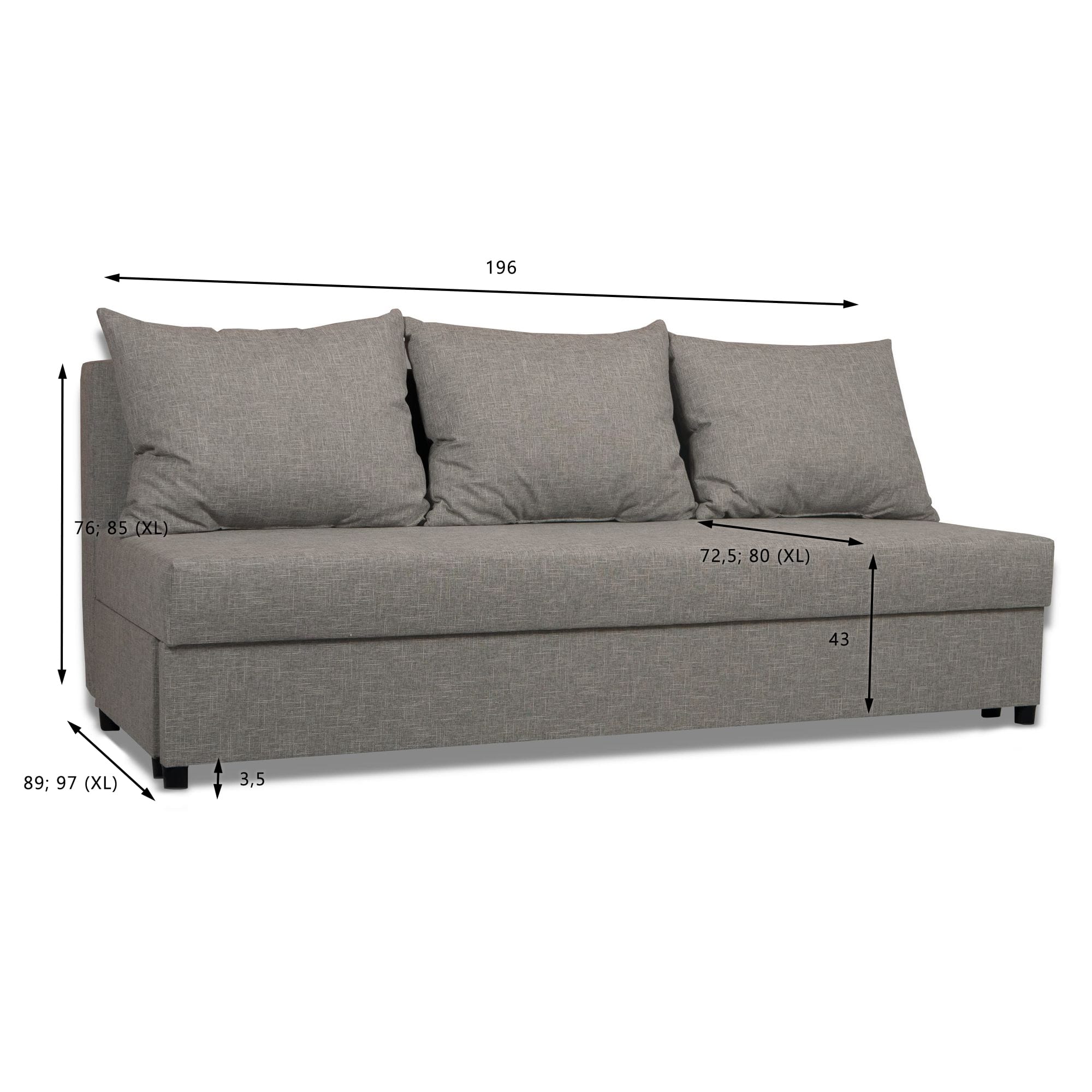 Dīvāns–Gulta Mini Kombinēts gaišs+tumši bēšs Standart (145cm) - 3