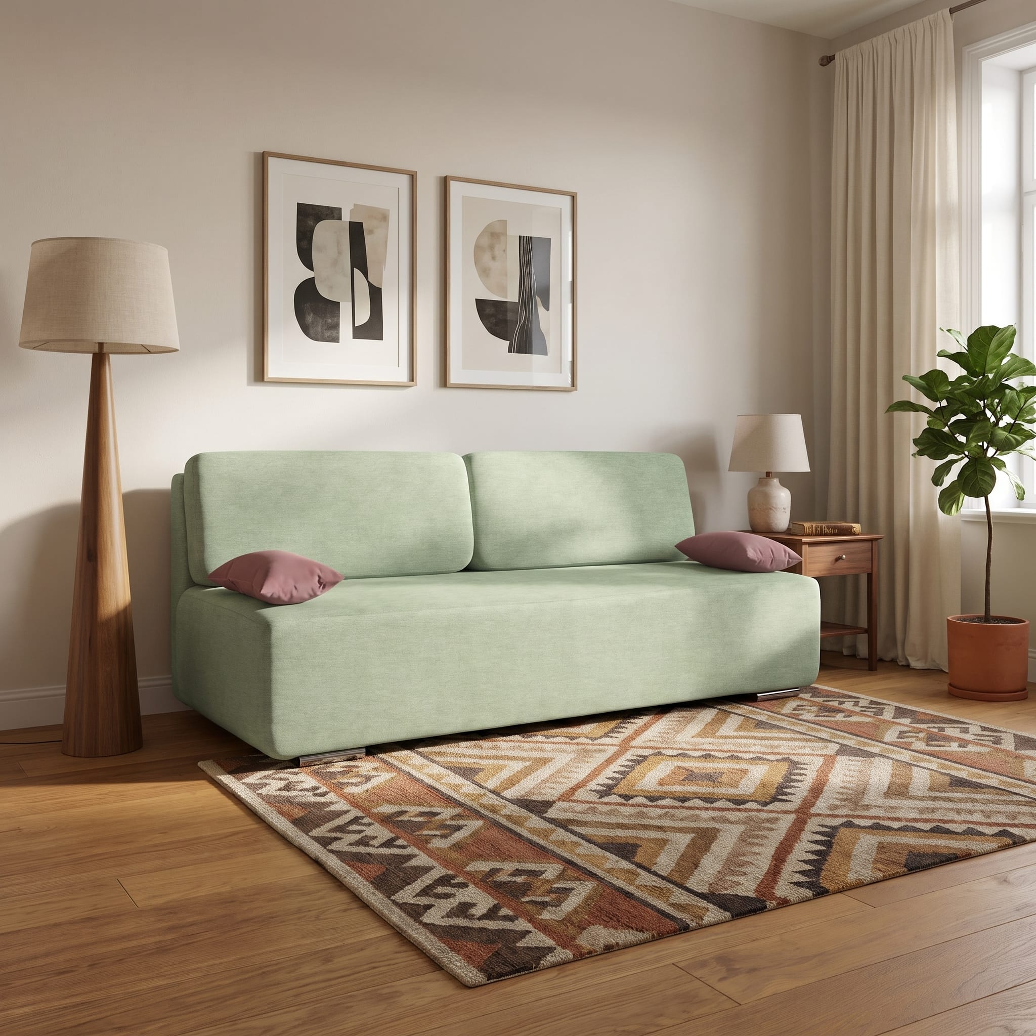 Sofa Bed Ovals Turquoise — photo 1