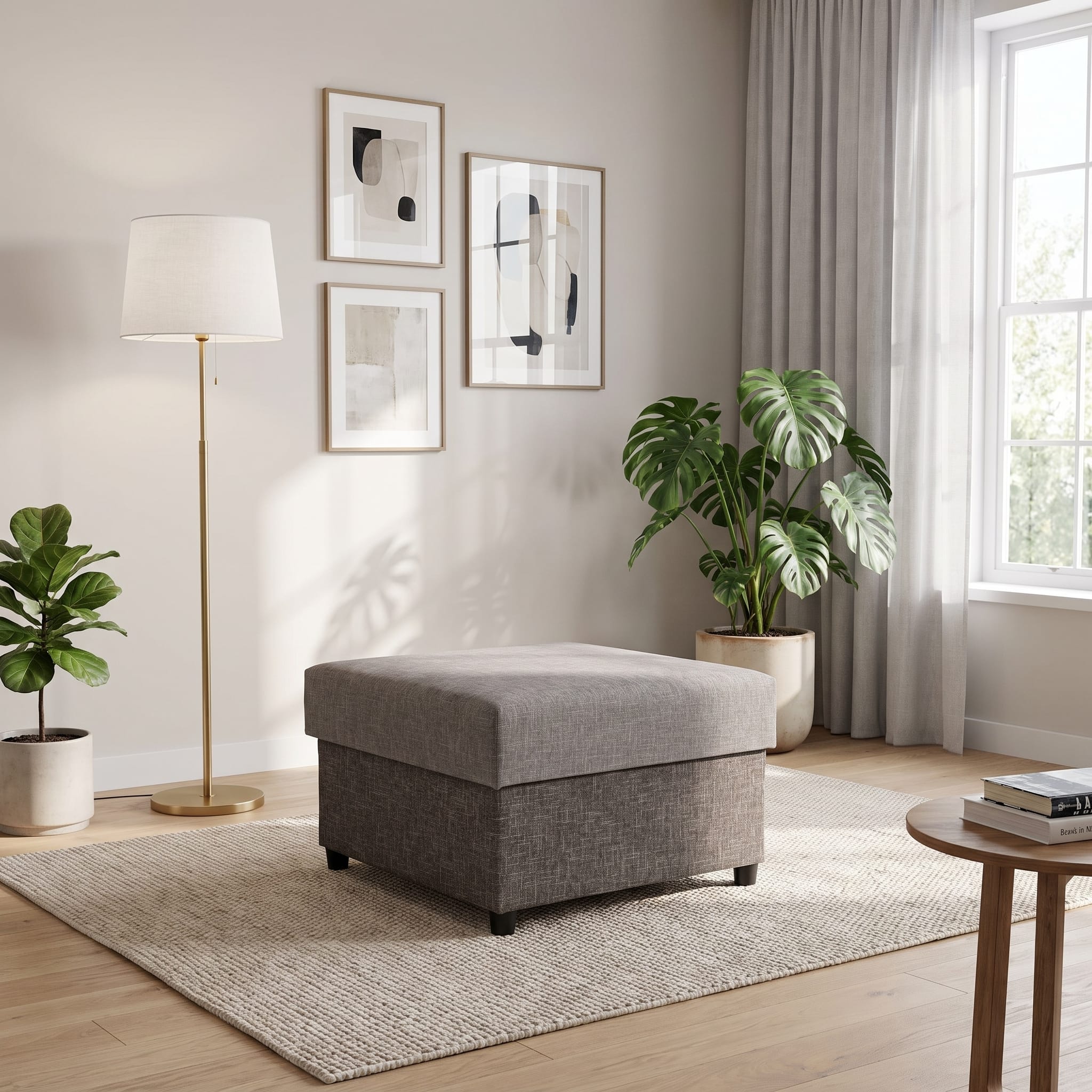 Poufs 70x70 Combination of light and dark beige